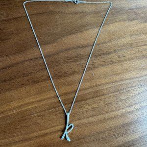 Tiffany & Co Elsa Peretti Initial 'K' Necklace